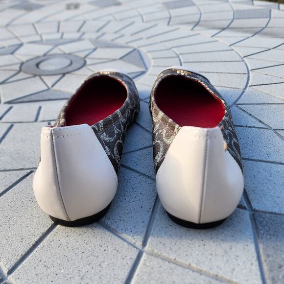 Coach Chelsea Colorblock Signature Logo Leather Ballet Flats 9.5 - Picture 8 of 11